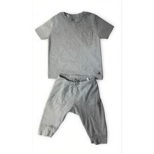 Baby Gap 2 Piece Outfit 6-12 Months Gray Shirt & Pants Set